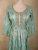 Soft Sage Green Floral Beads Embroidered Design Organza Gown with Dupatta