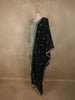 Soft Sage Green Floral Embellished Design Silk Palazzo Suit with Contrast Dupatta