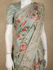 Soft Sage Green Floral Printed Design Semi Tussar Silk Saree