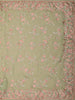 Soft Sage Green Floral Thread Embroidered Design Chiffon Fancy Saree
