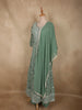 Soft Sage Green Floral Thread Embroidered Design Georgette Bridesmaid Lehenga with Dupatta