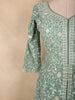 Soft Sage Green Floral Thread Embroidered Design Georgette Bridesmaid Lehenga with Dupatta