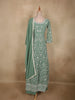 Soft Sage Green Floral Thread Embroidered Design Georgette Bridesmaid Lehenga with Dupatta