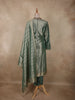 Soft Sage Green Floral Zari Embroidered Design Tissue Salwar Suit with Dupatta