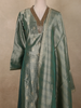 Soft Sage Green Floral Zari Embroidered Design Tissue Salwar Suit with Dupatta