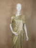 Soft Sage Green Floral Zari Woven Design Tissue Designer Saree