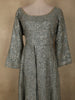 Soft Sage Grey Leaf Sequins Embroidered Design Georgette Palazzo Suit with Dupatta