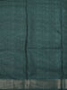 Soft Sage Mint Green Floral Thread Embroidered Design Semi Tussar Saree with Contrast Floral Border