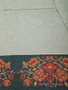 Soft Sage Mint Green Floral Thread Embroidered Design Semi Tussar Saree with Contrast Floral Border