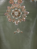 Soft Sage Olive Green Sequins and Beads Embroidered Design Organza Palazzo Suit