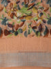 Soft Sand Beige Floral Printed Design Mixed Cotton Saree