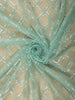 Soft Seafoam Green Geometric Sequins Embroidered Design Net Designer Saree with Floral Border