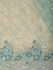 Soft Seafoam Green Geometric Sequins Embroidered Design Net Designer Saree with Floral Border