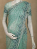 Soft Seafoam Green Geometric Sequins Embroidered Design Net Designer Saree with Floral Border