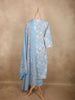 Soft Sky Blue Floral Printed Design Cotton Salwar Suit with Dupatta