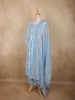 Soft Sky Blue Floral Printed Design Cotton Salwar Suit with Dupatta