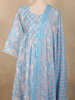 Soft Sky Blue Floral Printed Design Cotton Salwar Suit with Dupatta
