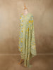 Soft Yellow Floral Printed Design Cotton Straight Cut Salwar Suit with Dupatta