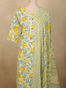 Soft Yellow Floral Printed Design Cotton Straight Cut Salwar Suit with Dupatta