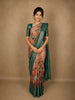 Soft Blush Peach Floral Woven Design Pure Kanchipuram Silk Saree with Contrast Zari Border