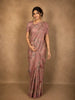 Soft Dusty Pink Animal and Birds Motif Design Tussar Saree with Floral Border