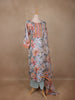 Soft Grey Multi-Floral Printed Straight Cut Salwar Suit - Diadem