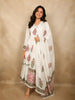 Soft Ivory Floral Printed Design Cotton Anarkali Salwar Suit with Dupatta