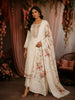 Soft Ivory Floral Thread Embroidered Design Georgette Salwar Suit with Dupatta