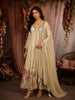 Soft Ivory Floral Thread and Sequins Embroidered Design Organza Mastani Palazzo Suit