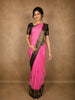 Soft Rose Pink Butta Zari Woven Design Pure Kanchipuram Silk Saree with Contrast Zari Border