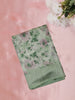 Soft sage Green Floral Printed Design Mixed Cotton Saree