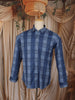 Steel Blue Checked Woven Design Cotton Formal Wear Full Sleeve Men Shirt