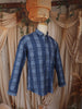 Steel Blue Checked Woven Design Cotton Formal Wear Full Sleeve Men Shirt