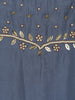 Steel Blue Floral Embroidered Design Semi Silk Salwar Suit