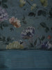 Steel Blue Floral Printed Chiffon Saree with Self Woven Border