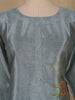 Steel Blue Floral Printed Rayon Kurti - Diadem