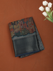 Steel Blue Floral Woven Design Semi Silk Saree with Zari Border