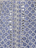 Steel Blue Geometric Embroidered Design Net Gown