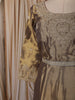 Steel Blue Grey Floral Sequins and Kartana Embroidered Design Tissue Silk Anarkali Gown with Hip Belt