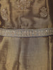 Steel Blue Grey Floral Sequins and Kartana Embroidered Design Tissue Silk Anarkali Gown with Hip Belt