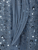Steel Blue Heavy Sequins Embroidered Design Off-Shoulder Net Party Wear Gown