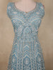 Steel Blue Heavy Sequins and Beads Embroidered Design Net Gown with Dupatta