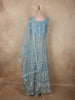 Steel Blue Heavy Sequins and Beads Embroidered Design Net Gown with Dupatta
