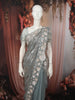 Steel Blue Heavy Sequins and Beads Embroidered Design Pure Organza Party Wear Saree with Designer Border