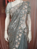 Steel Blue Heavy Sequins and Beads Embroidered Design Pure Organza Party Wear Saree with Designer Border