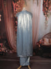 Steel Blue Sequins and Beads Embroidered Design Tissue Organza Lehenga with Long Jacket
