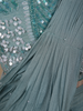 Steel Blue Solid Design Georgette Ready To Wear Saree with Designer Blouse