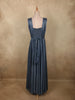 Steel Blue Solid Design Shimmer Pleated Party Wear Gown