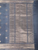 Steel Grey Butta Zari Woven Design Pure Banarasi Saree with Silver Zari Border