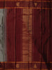 Steel Grey Butta Zari Woven Design Pure Kanchipuram Silk Saree with Contrast Border